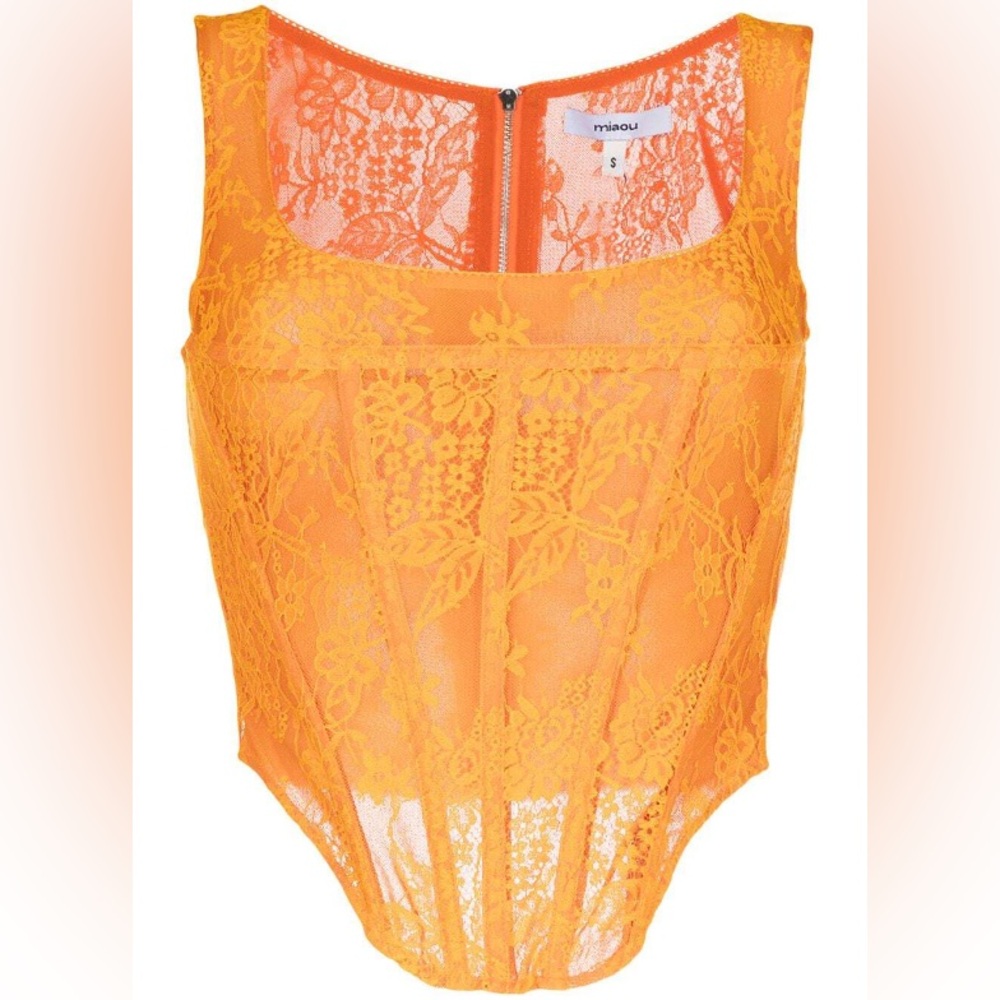 Miaou Campbell Corset Top in Orange